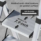 Taranta 4 Step Ladder, Portable Folding Ladder with Wide Pedal, Lightweight Aluminum Step Stool with Convenient Handgrip, 330 lbs Capacity Stepladder for Home, Office - Silver