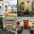 2 Pack Outdoor Solar Wall Light Fixtures With Dusk To Dawn Sensor,Large Size Black Outdoor Wall Lights with 3Lighting Modes,Exterior Waterproof Solar Wall Sconce Light for Outside,Garage(Black-2P)