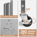 STORAGE MANIAC 120 Liters Vertical Rolling Laundry Hamper, 3 Section Laundry Sorter with Wheels and 2 Breaks, 3-tier Laundry Baskets for Small Space, Dorm, Laundry Room, Closet, Bathroom, Gray 3-tier