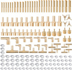 156Pcs Hose Barb Fuel Line Fittings Assortment Kit Barb Splice/Coupler/Female Adapter/Tee/Y Shaped Union/90°Male Elbow Thread 1/8" 3/16" 1/4" 5/16" 3/8" 1/2" Air Hose Fitting with Pipe Clamps for Fuel