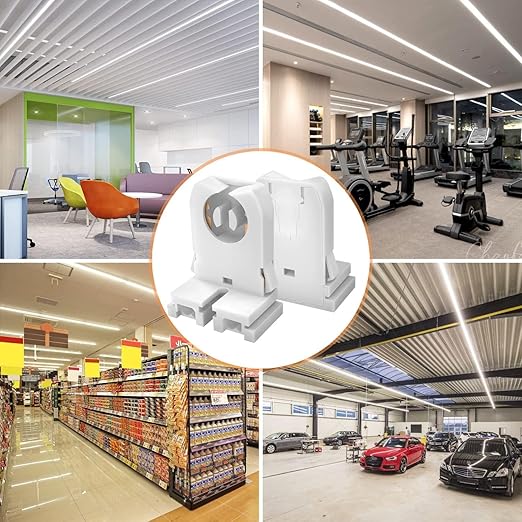 JESLED Non Shunted LED Tombstones - (Pack of 100) T8 Lamp Holder, UL Turn Type Tombstone Lampholder for T10 T12 LED Fluorescent Tube Replacement, Medium Bi-pin G13 Socket for Programmed Start Ballasts