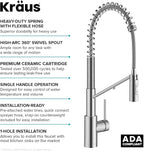 KRAUS Oletto 2-in-1 Commercial Style Pull-Down Single Handle Water Filter Kitchen Faucet for Reverse Osmosis or Water Filtration System in Spot-Free Stainless Steel, KFF-2631SFS