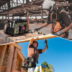 WORKPRO 16-Inch Wide Mouth Tool Bag, Tool Bags for Men with Adjustable Shoulder Strap, Waterproof Oxford Fabric and Sturdy Buttom