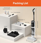 IMAGIC M3 Wet Dry Vacuum Cleaner, Cordless Vacuum Mop All in One for Hard Floors, Lightweight Floor Cleaner for Sticky Messes with Edge Cleaning, Self-Cleaning and Hot Air Drying, White