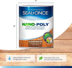 SEAL-ONCE NANO+POLY Penetrating Wood Sealer with Polyurethane - 1 Gallon. Water-based, Low-VOC, waterproofer & stain for decks, fences & log homes.