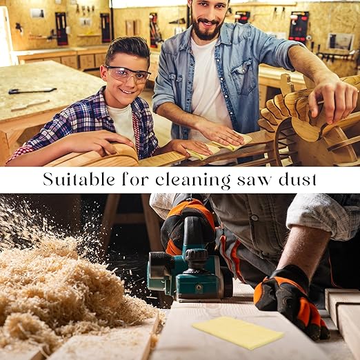 Maxcheck 100 Pcs Sticky Tack Cloth Woodworking Painters Wax and Silicone Free Tack Cloths for Removing Dust Rags Automotive Painting for Automotive, 18 x 36'' (Yellow)