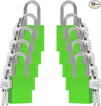 TRADESAFE Lockout Tagout Locks Set - 10 Green Aluminum Loto Locks, Keyed Different Lock Out Tag Out Padlocks, 2 Keys Per Lockout Padlock, OSHA Compliant