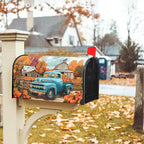 Kawani Fall Mailbox Cover - Autumn Harvest Thanksgiving Pumpkin Farm Truck Magnetic Standard Size 21x18 Inch Rustic Waterproof Post Box Wrap Garden Yard Decor for Outdoor