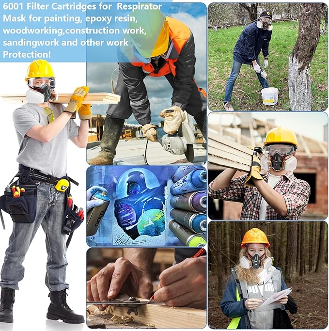 Reusable Half Face and Full Face Gas Mask with Activated Carbon Filter Against Organic Vapor/Dust/Chemical