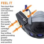 3M Respirator, Secure Click Half Face Reusable Respirator with Speaking Diaphragm and Push Button Seal Check, HF-802SD, Sweeping, Sanding, Grinding, Sawing, Dust, Medium