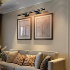 Picture Light, 30in Hardwired Picture Lights for Wall, Dimmable Poster Paintings Frames Light, Brass 4 Lighting Wall Sconces for Art Display Gallery Bathroom Living-Included Bulbs(Black)