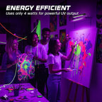 OHLECTRIC F4T5/BL Linear Fluorescent Tube 6-Inch (4-Pack) T5 4W Straight Black Light Linear Bulbs, High Output Glow Effect Party Bulb, G5 Base