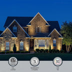 LEONLITE 8-Pack 12W/7.3W/3.7W Dimmable 5CCT LED Low Voltage Landscape Lights, Wall Wash Landscape Lighting Outdoor, 12V Landscape Spotlight, ETL, Aluminum, IP65 Waterproof