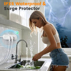 3ft Extension Cord, 3 Outlets Small Power Strip, Mountable Power Strip Weatherproof, for Home, Outdoor, Travel.