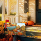 Fall Pumpkins Magnetic Large Size 25.5 X 21 Inch Autumn Harvest Sunflower Mailbox Wraps Farmhouse Seasonal Letterbox Covers for Fall Garden Yard Outdoor Decor