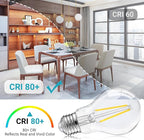 TJOY 12 Pack A19 Vintage LED Edison Bulbs, Non-Dimmable, 60W Equivalent, High Brightness 5000K Daylight White, 8W E26 Standard Base, 760 Lumens, CRI80+, Clear Glass Filament Bulb for Home, Farmhouse