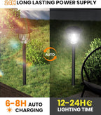 AOSEA LED Solar Lights for Outside,12000K 6 Pack Solar Lights Outdoor IP65 Waterproof,Landscape Lighting,Garden Decorative for Yard,Patio,Landscape,Pathway,Sidewalk,Driveway,Lawn (Cold White)