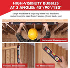 ARROW 3-Piece Spirit Level Set Included 9"/16"/48" Level with 45°/90°/180° Bubbles, Carrying Bag, Aluminum Alloy Body, Precision-Machined Base & Shockproof Rubber End Caps for Construction, Carpentry