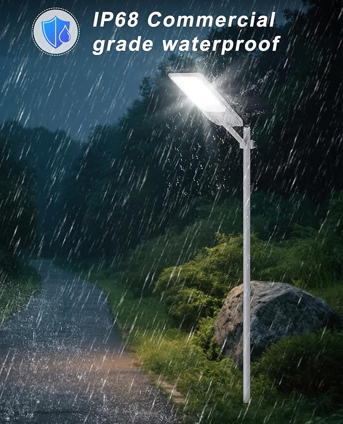 JAYNLT X-10000W Solar Street Lights,6500K Commercial Parking Lot Light Dusk to Dawn Dusk to Dawn,IP68 Waterproof Flood Security Street Lights Motion Sensor for Parking Lot,Road