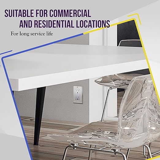 ENERLITES Elite Series Decorator Receptacle Outlet Child Safe Tamper-Resistant, Gloss Finish, Self-Grounding, 2-Pole, Residential Grade, 15A 125V, UL Listed, 61501-TR-SV-10PCS, Silver (10 Pack)