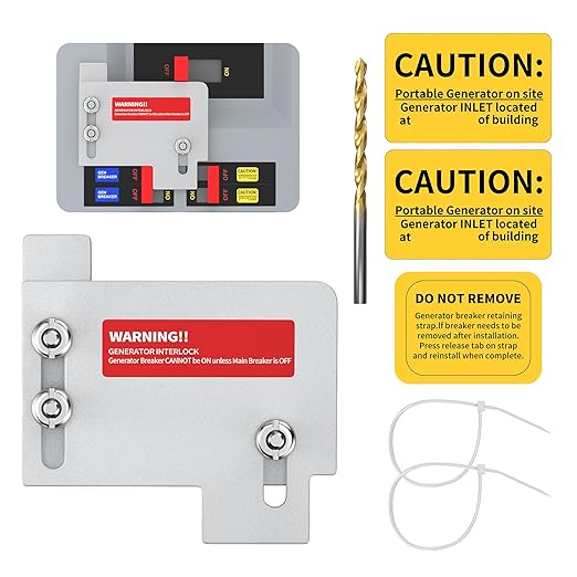 Generator Interlock Kit Compatible with Horizontal Main Cutler Hammer CH Series TAN Breaker 150 or 200 amp Panels, Interlock Kit with 1 1/2 Inch Spacing Between Main and Generator Breaker