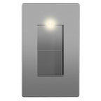 LIDER Minimalist Design Matte Finish Lighted Double Switch with Screwless Wall Plate Combination Frameless Decorator Switch with Locator Light Ground Terminal Single Pole 15A 120V UL Listed Space Gray