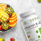 DEAL SUPPLEMENT Vitamin K2 (MK-7) 200mcg, 240 Virgin Coconut Oil Softgels | Premium Menaquinone-7 Form, Easily Absorbed Vitamin K Supplement – Bone, Joint, & Immune Support – Non-GMO