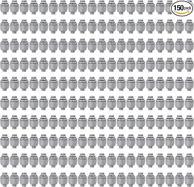 3/4 inch Liquid Tight Connector PVC Flexible Conduit Connector,Straight 180 Degree UL Listed Liquid Tight Connector, Non-Metallic 3/4 Conduit Fittings(150 Pack)