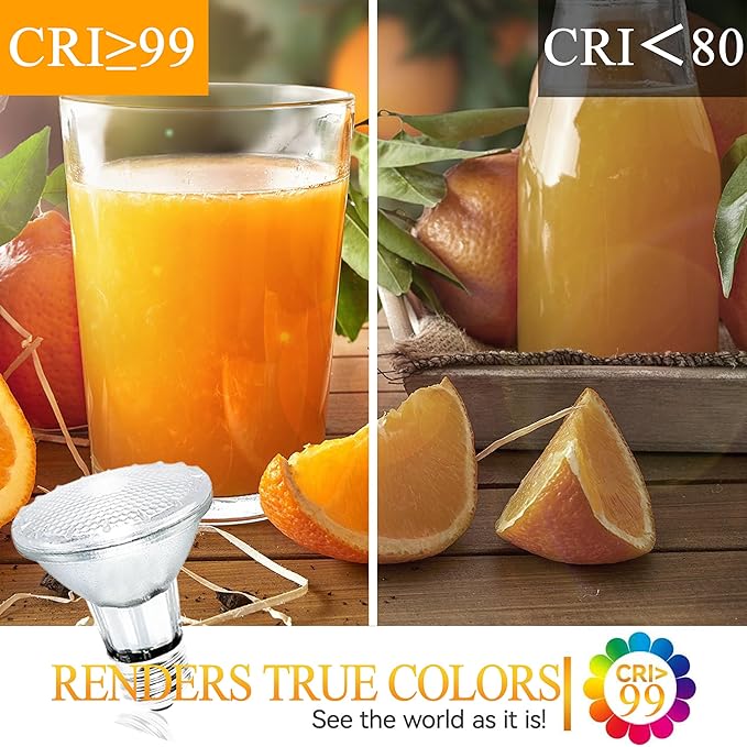 PAR20 Halogen Flood Light Bulbs 2PCS, 50W Equivalent, E26 Medium Base, 2700K Warm White Dimmable for Indoor Spotlight, Range Hood Light Bulbs, Recessed