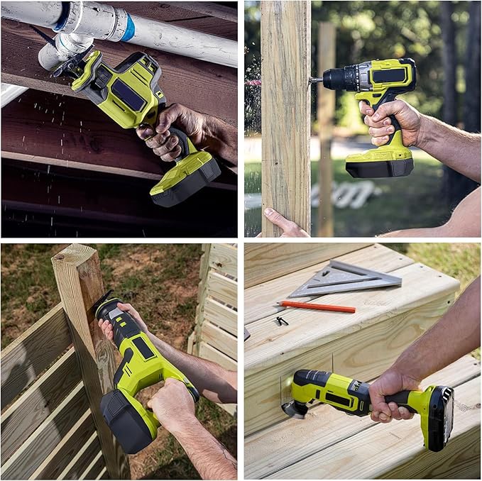 2 Packs 6.0Ah High Capacity Replacement for Ryobi 18v Battery P108 P104 P105 P102 P103 P122 P109 Li-ION Compatible with Ryobi 18V ONE+ System Cordless Power Tools and Charger