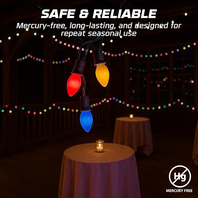 OHLECTRIC Night Light Bulbs (24-Pack – Yellow), 7 Watt Mini Bulbs – E12 Candelabra Base, Non-Dimmable, 120 Volts – C7 Night Light Lamp Replacement Bulb for Salt Lamps, Window Candles, Holiday Decor