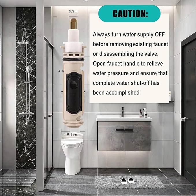 1222 Replacement Cartridge for Moen Shower Valve with 104421 Removal Tool Compatible with Moen 1222 1222b One Handle Posi Temp Shower Faucet Cartridge