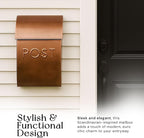 NACH Milano Pointed Rustic Metal Mailbox, Powder Coated Finish Black Mailbox, Maximum Rust Protection, Wall Mount Mailboxes for Outside, 9.5 x 4 x 15, Hardware Included, MB-44906