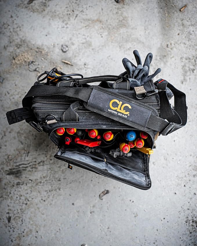 Custom Leathercraft1537 Multi-Compartment Tool Carrier, 30 Pocket, 13 In.