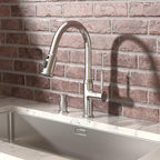 Lava Odoro Chrome Soap Dispenser for Kitchen Sink, Modern Brass Built in Countertop Pump Dispenser with 18 Oz Refillable Bottle, Kitchen Soap and Lotion Dispenser Spot-Free, Chrome, KSD-21