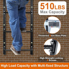 3-Rung Window Well Ladder Hooked, Heavy Duty Steel Egress Window Ladder, Basement Wall Mounted Ladder 34.2" Lx17.9 W, Black