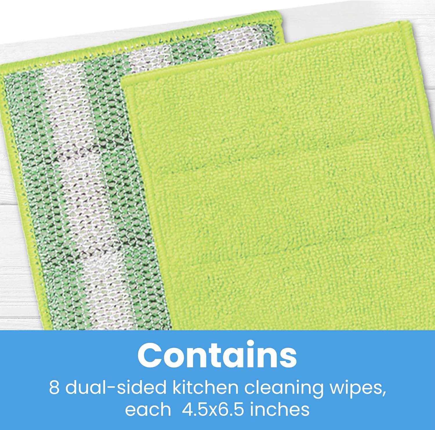 Dish Cloths for Washing Dishes - Dual-Sided Microfiber and Sponge 4.5 x 6.5 inches Cleaning Wipes for Dishes, Countertops & Stovetops - Reusable General Household Cleaning Rags - Pack of 8
