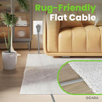 GEARit 360 Rotating Flat Plug Extension Cord with 3 Outlets (10ft, Gray) 16AWG/13A 3 Prong Wire, Outlet Saver for Home Office Dorm Room Essentials, ETL Certified