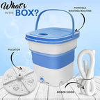 PURE CLEAN Portable Washing Machine Mini Washer Lightweight Collapsible Bucket - Perfect for Camping, Travelling, Apartment