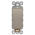 LIDER Minimalist Design Matte Finish Lighted Decorator Switch, Frameless Paddle Light Switch with Locator Light, Grounding Screw, 15A 125V, UL Listed, LS15-1P-NK, Nickel