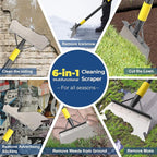 Garden Flat Scraper, 60" Multifunctional Cleaning Shovel, Heavy Duty Manual Weeder Metal Floor Scraper Garden Tool for Scraping, Ice Remove, Lawn Digging, Weeding, Edging