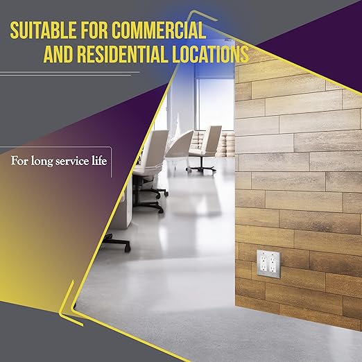 ENERLITES Decorator Wall Receptacle Outlet, Tamper-Resistant Standard Electrical Wall Outlet, Residential Grade, 3-Wire, Self-Grounding, 2-Pole, 15A 125V, UL Listed, 61501-TR-W-10PCS, White (10 Pack)