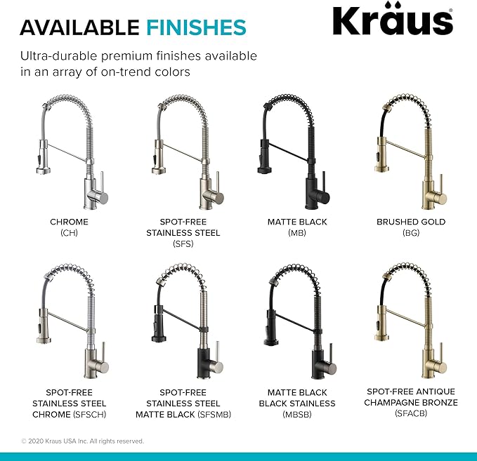KRAUS Bolden Commercial Style 2-Function Single Handle Pull Down Kitchen Faucet in Spot-Free Antique Champagne Bronze, KPF-1610SFACB