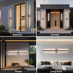TODOLUZ 2-Pack 60-Inch LED Long Outdoor Wall Light Fixture, 42W IP65 Waterproof Exterior Linear Wall Mount Lighting, 5 Color Temperature Mode (3000K/3500K/4500K/5000K/6000K)