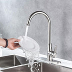 Single Handle Kitchen Faucet Stainless Steel Brushed Nickel，Modern High Arc Kitchen Sink Faucet, Commercial Bar Sink Faucet One Hole with Deck