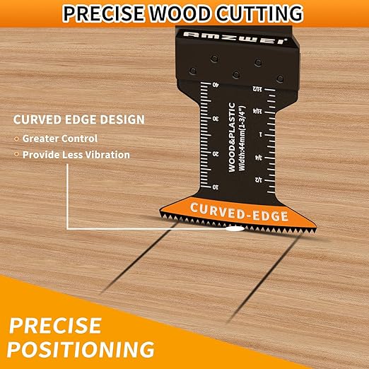 100PCS Oscillating Tool Blades, Titanium & HCS Oscillating Saw Blades for Metal/Wood/Plastic Cutting, Curved Edge Multi Tool Blades Fit for Dewalt, Milwaukee, Dremel, Ryobi, Rockwell