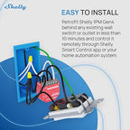 Shelly 1PM Gen4 | Wi-Fi, Zigbee, Matter Smart Relay Switch with Power Metering, 1-Channel 16A | Home Automation | Alexa, Google Home, Apple HomeKit Compatible | iOS Android App | No Hub