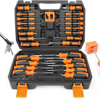 Amartisan 86-Piece Magnetic Screwdrivers Set with Case, Includs Slotted, Phillips, Hex, Pozidriv,Torx and Precision Screwdriver Set, Magnetizer Demagnetizer Tools, Tools for Men
