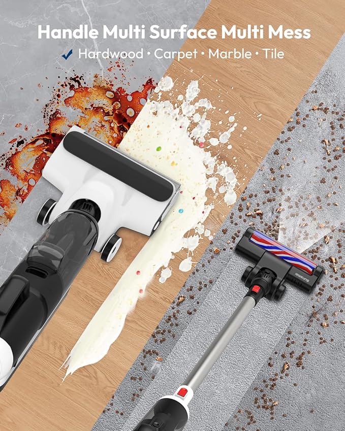 Cordless Wet Dry Vacuum Combo – 5-in-1 Lightweight Self-Propelled Mop & Vacuum for Hard Floors & Carpets, All-in-One for Whole-Home Cleaning