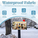 Happy New Year Magnetic Mailbox Covers 21x18 Inch Winter Dogs Balloon Holiday Post Mail Box Cover Standard Size for New Year Garden Outdoor Decor